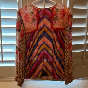 Anthropologie blouse by blank London. Size S. Multi colored/patterned.